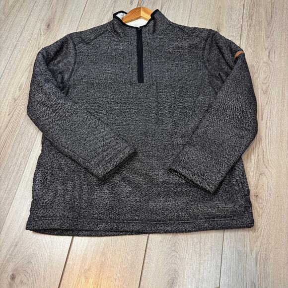 Orvis Classic Collection 1/4 Zip Sherpa Lined Pullover Gray Black Long Sleeve LG - Picture 1 of 9